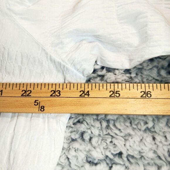 Talbots 3/4 Sleeve Button Down Blouse 98% Stretch Puff Cotton White Womans 12... - Picture 10 of 12
